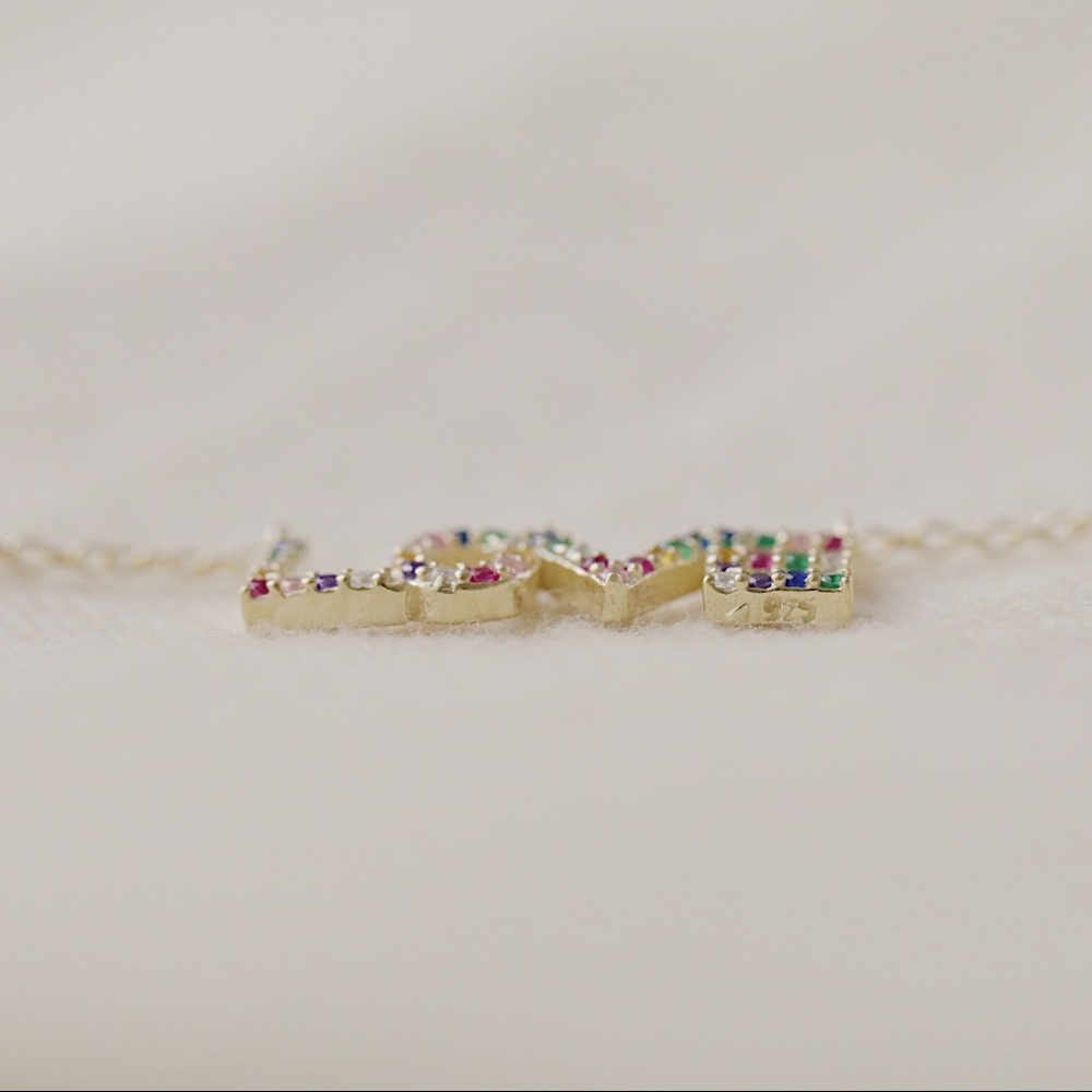 Love Rainbow Necklace | 14l Gold Plated - Picture 4 of 8